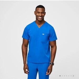 Figs Mens Leon Royal Blue Scrub Top Size Large